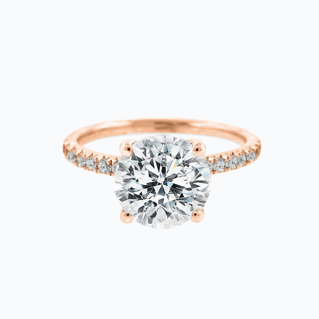 Round Pave Lab Grown Diamond Engagement Ring