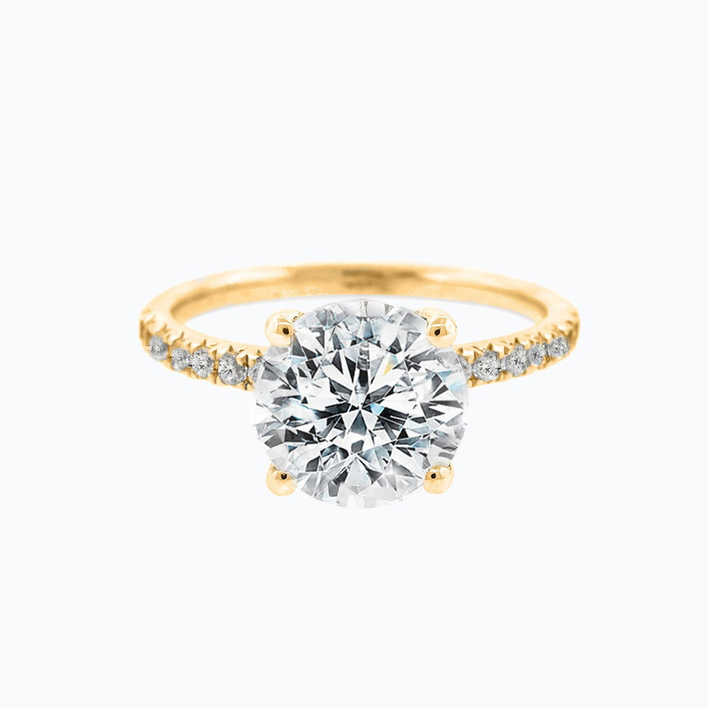 Round Pave Lab Grown Diamond Engagement Ring