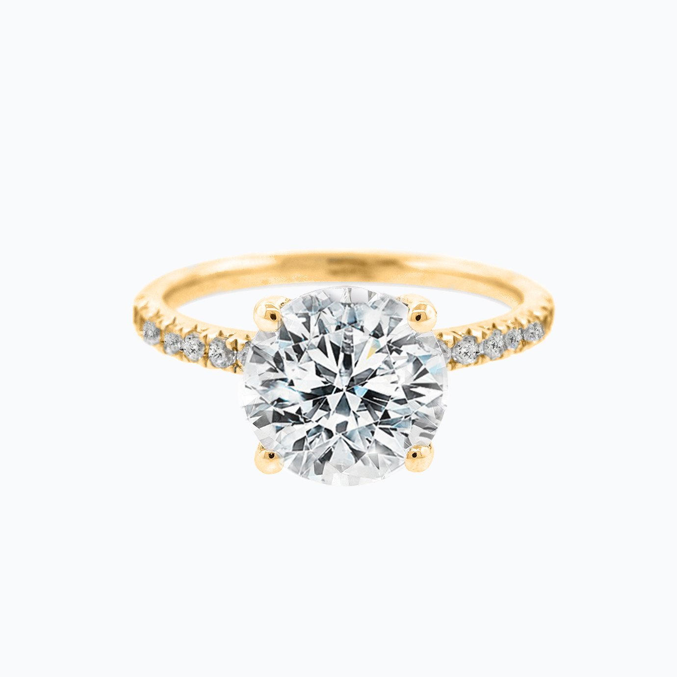 Round Pave Lab Grown Diamond Engagement Ring