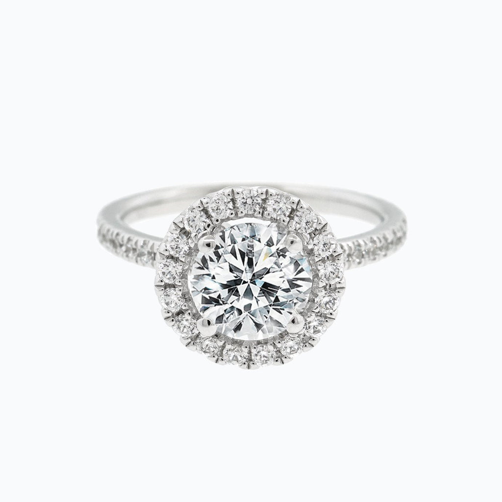 Round Halo & Pave Lab Grown Diamond Engagement Ring