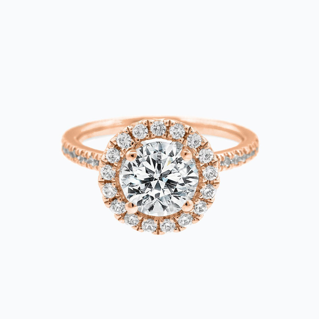 Round Halo & Pave Lab Grown Diamond Engagement Ring