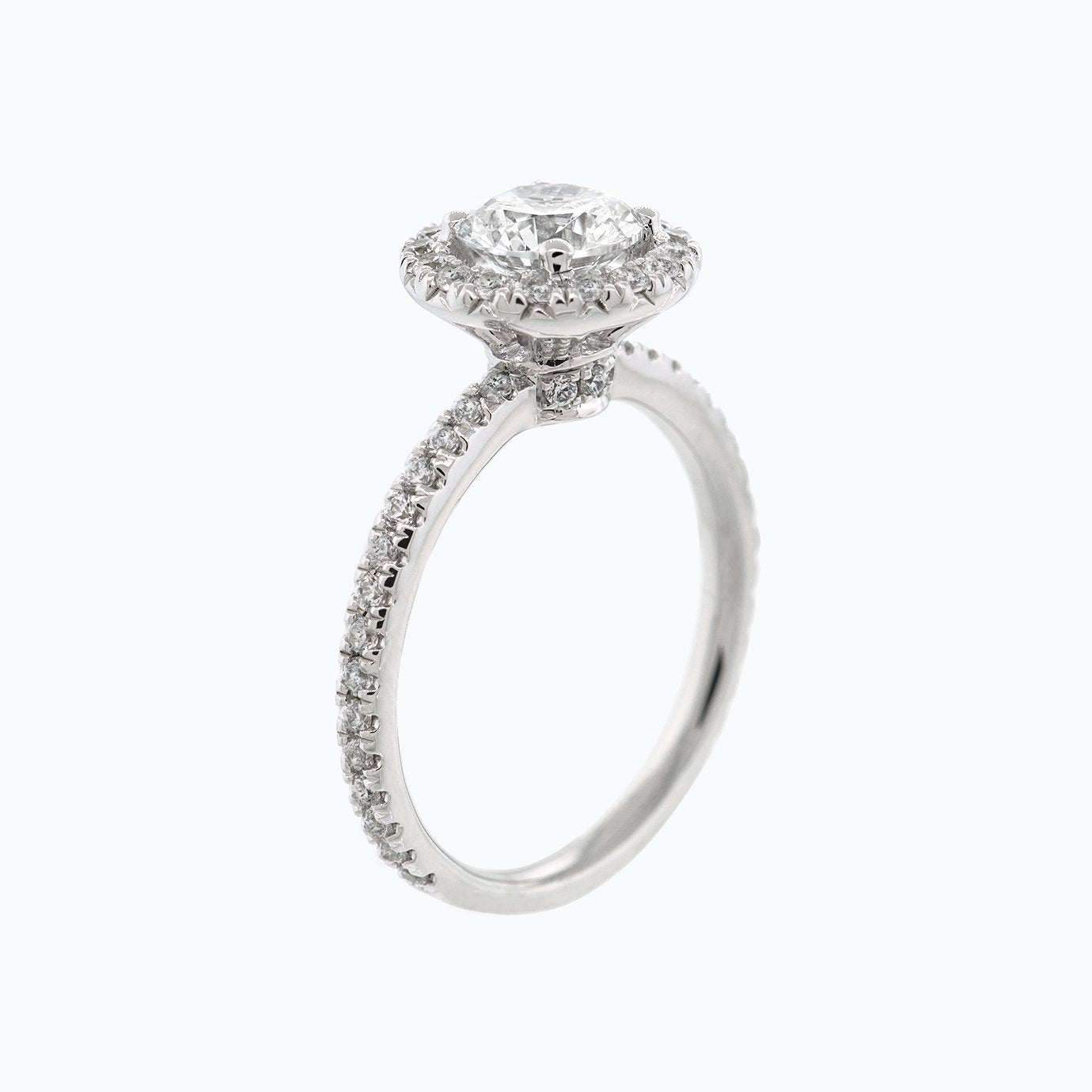 Round Halo & Pave Lab Grown Diamond Engagement Ring