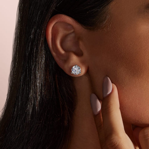 0.50 CT-4.0 CT Round Solitaire Lab Grown Diamond Earrings