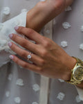 1.50 CT Cushion Moissanite Ring Featuring Hidden Halo & Pave Style 1
