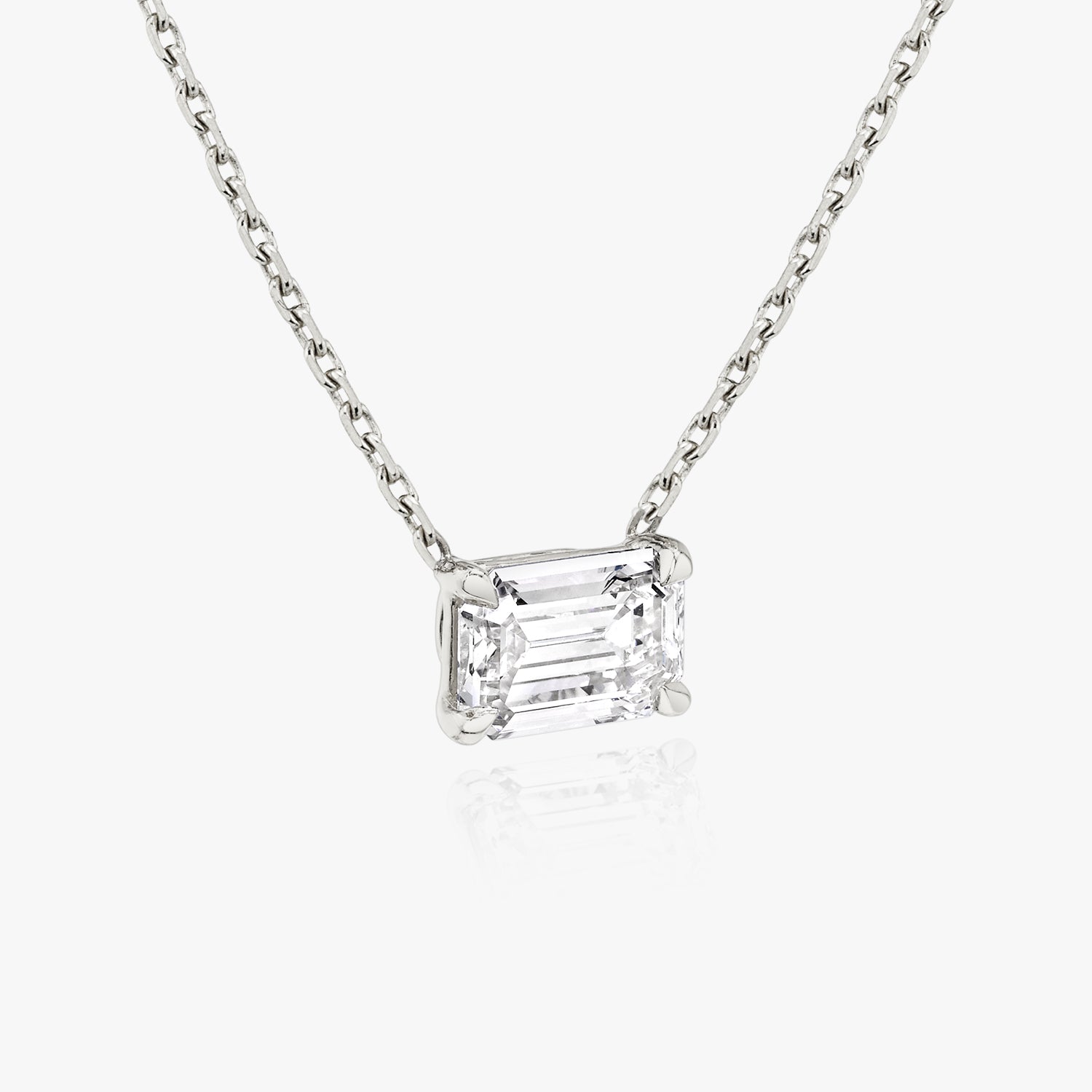 1.0 CT Emerald Solitaire Lab Grown Diamond Necklace