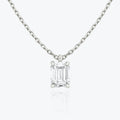 1.0 CT Emerald Solitaire  Lab Grown Diamond Necklace