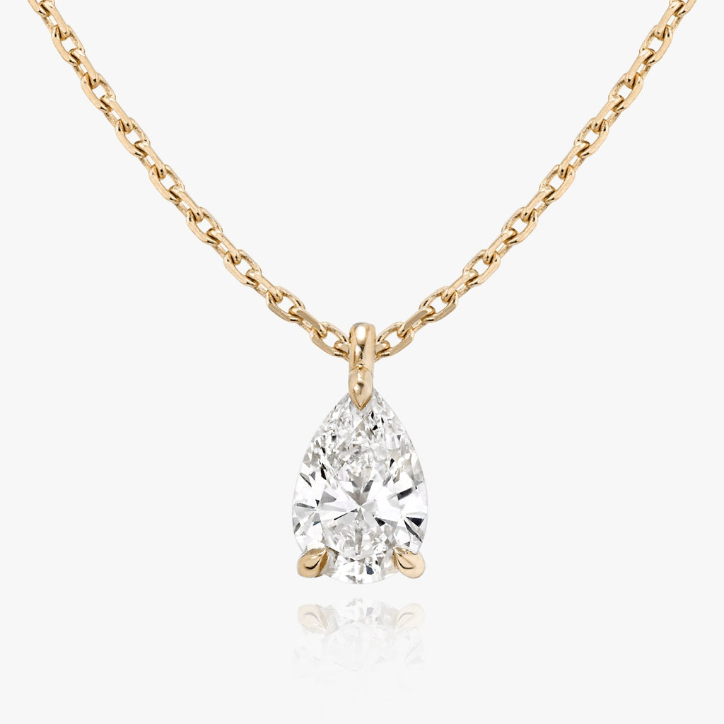 1.0 CT Pear Solitaire  Lab Grown Diamond Necklace