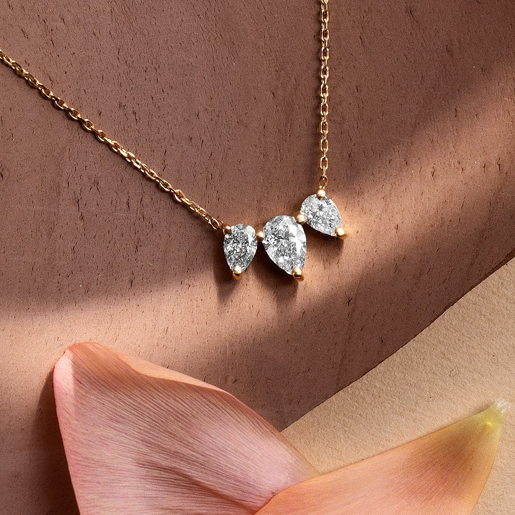 1.0 TCW Pear  Lab Grown Diamond Necklace