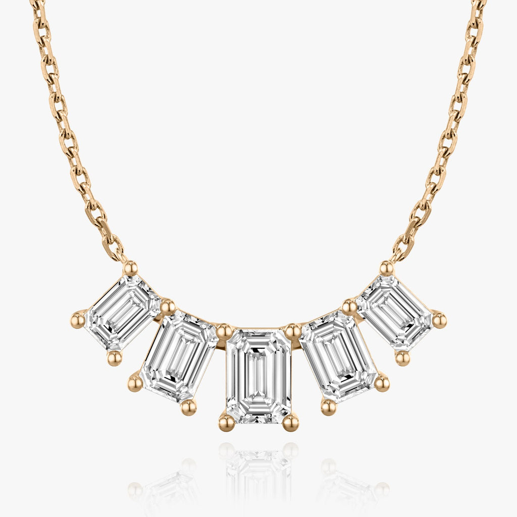 3.50 TCW Emerald  Lab Grown Diamond Necklace
