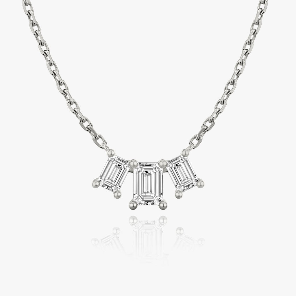 1.0 TCW Emerald Lab Grown Diamond Necklace