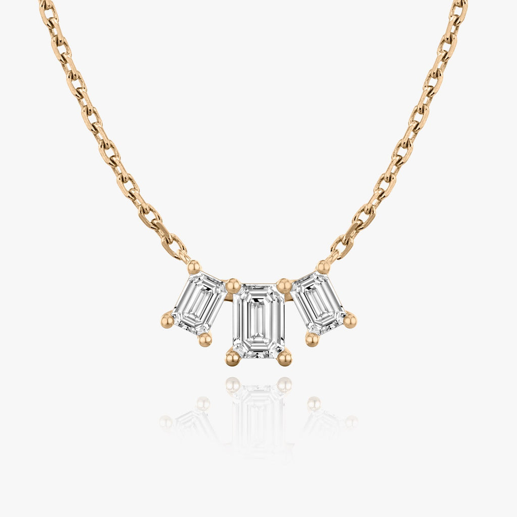 1.0 TCW Emerald Lab Grown Diamond Necklace