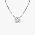 1.0 CT Round Bezel Solitaire Lab Grown Diamond Necklace