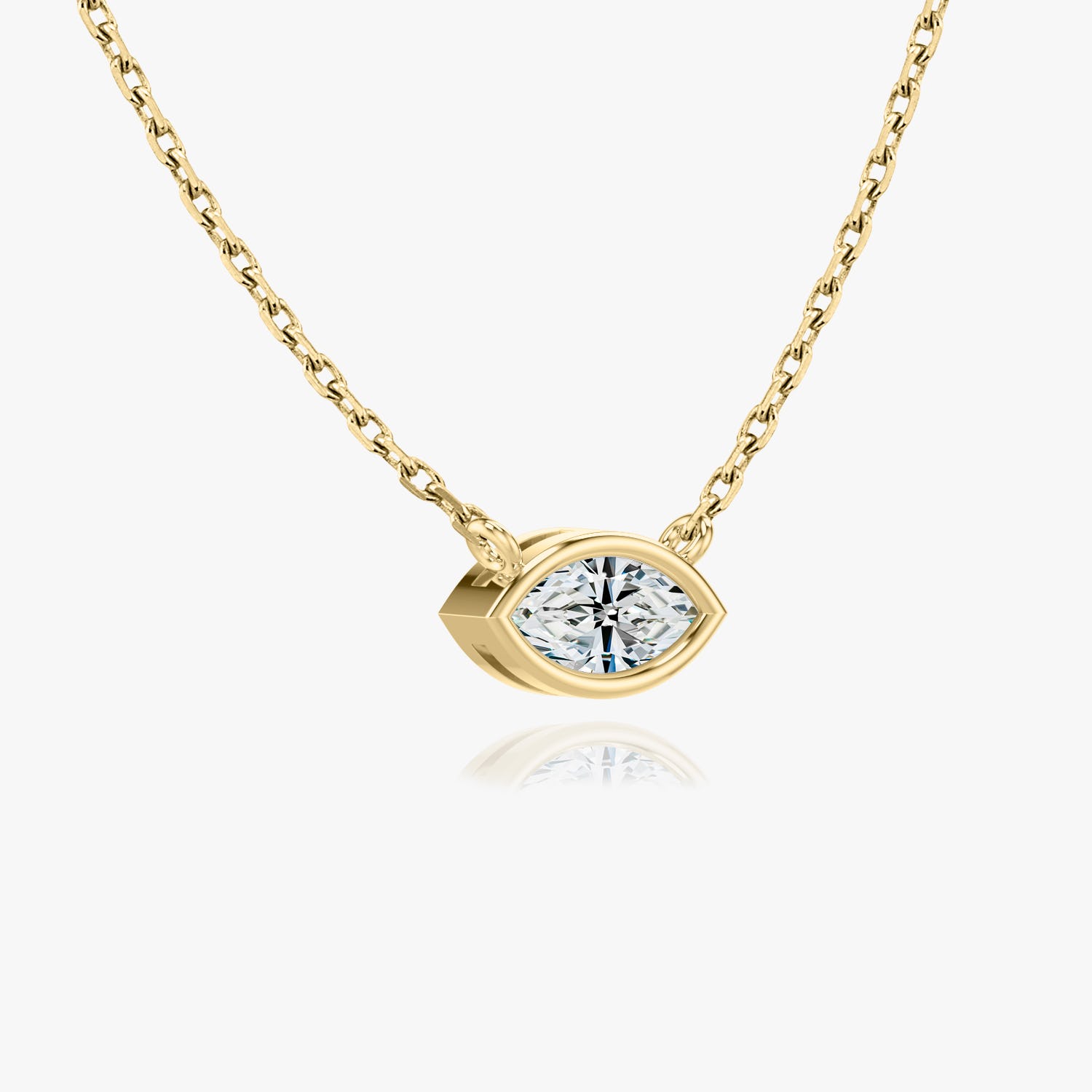 1.0 CT Marquise Bezel Solitaire Lab Grown Diamond Necklace