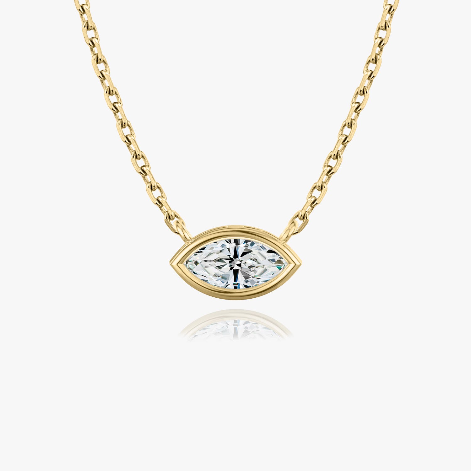 1.0 CT Marquise Bezel Solitaire Lab Grown Diamond Necklace