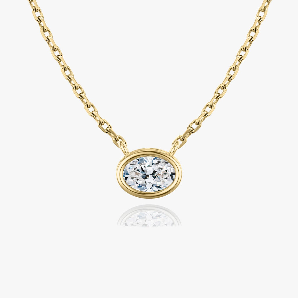 1.0 CT Oval Bezel  Lab Grown Diamond Necklace
