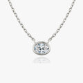 1.0 CT Oval Bezel  Lab Grown Diamond Necklace