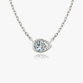 1.0 CT Pear Bezel Solitaire  Lab Grown Diamond Necklace
