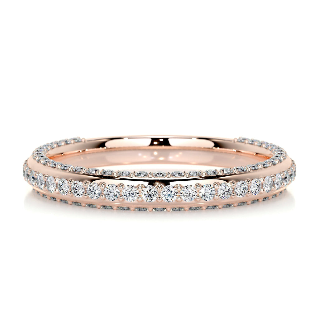 0.75 CT Round Triple Row Lab Grown Diamond Wedding Band