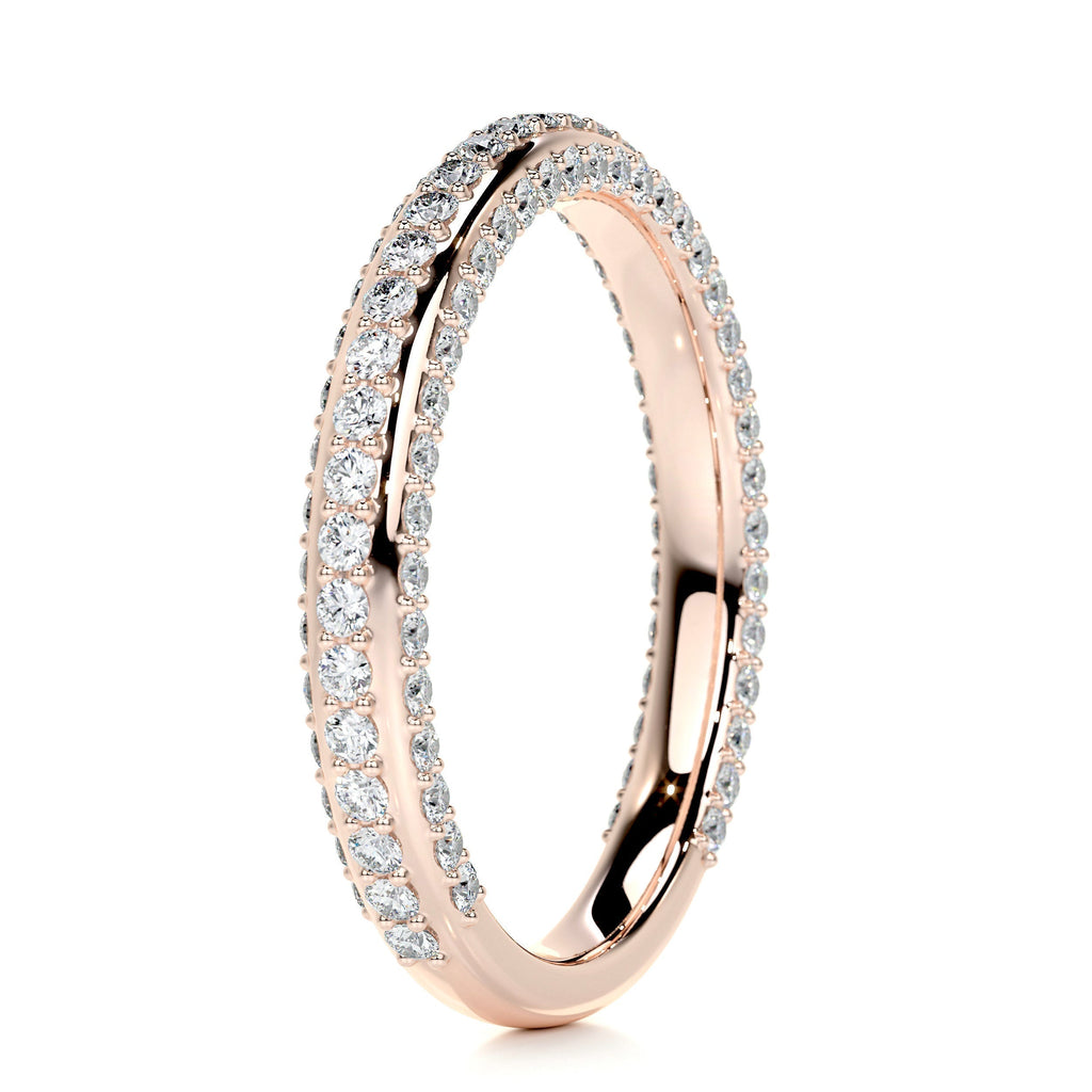 0.75 CT Round Triple Row Lab Grown Diamond Wedding Band