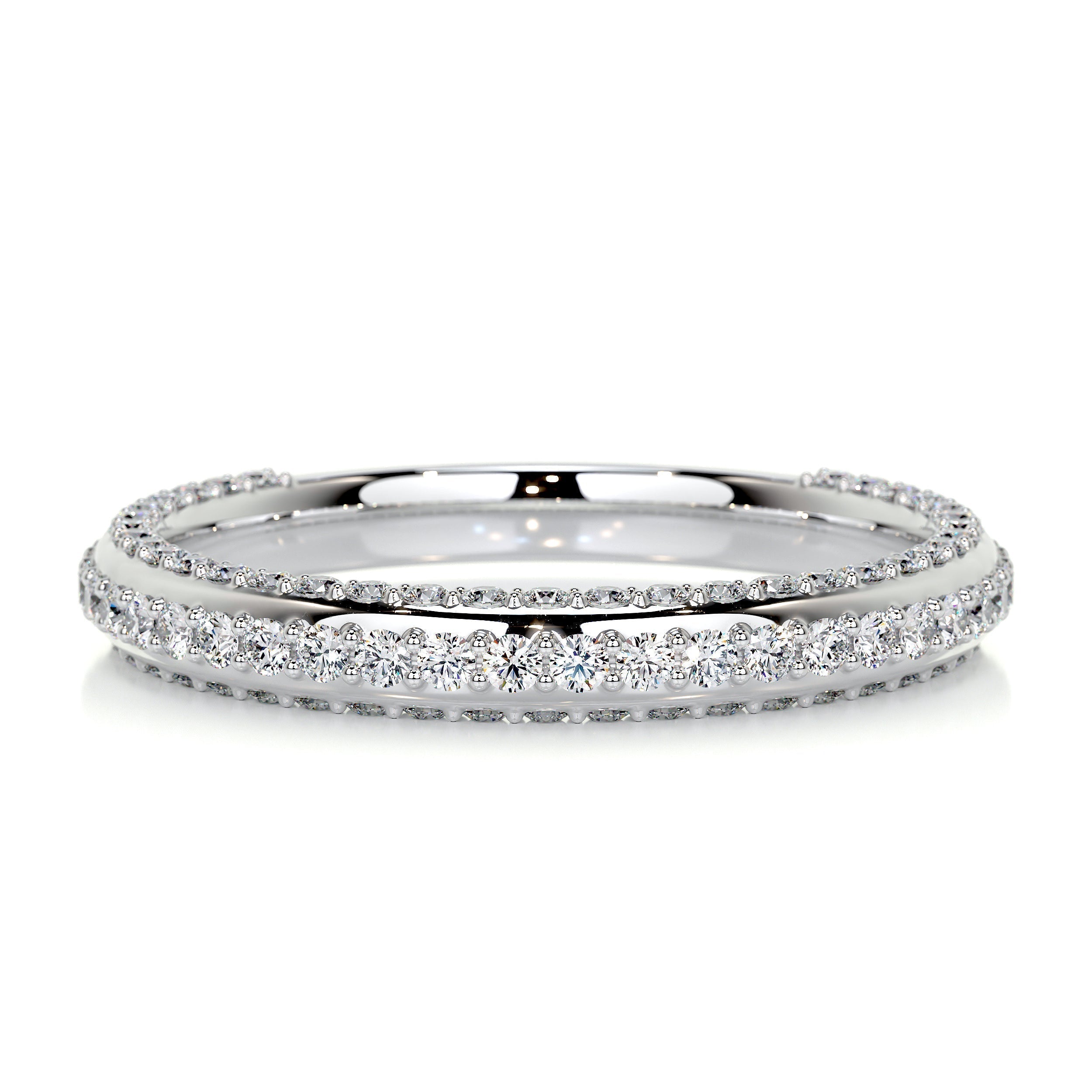 0.75 CT Round Triple Row Lab Grown Diamond Wedding Band