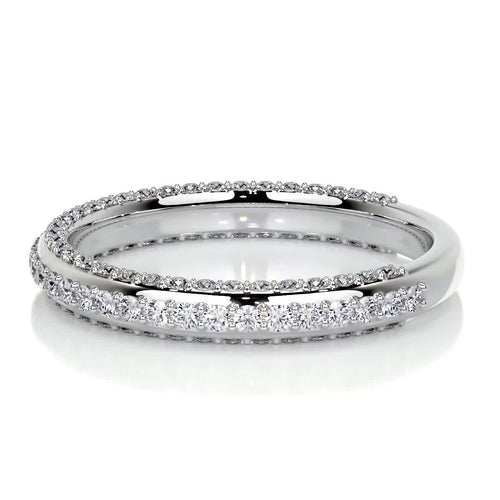 0.75 CT Round Triple Row Lab Grown Diamond Wedding Band