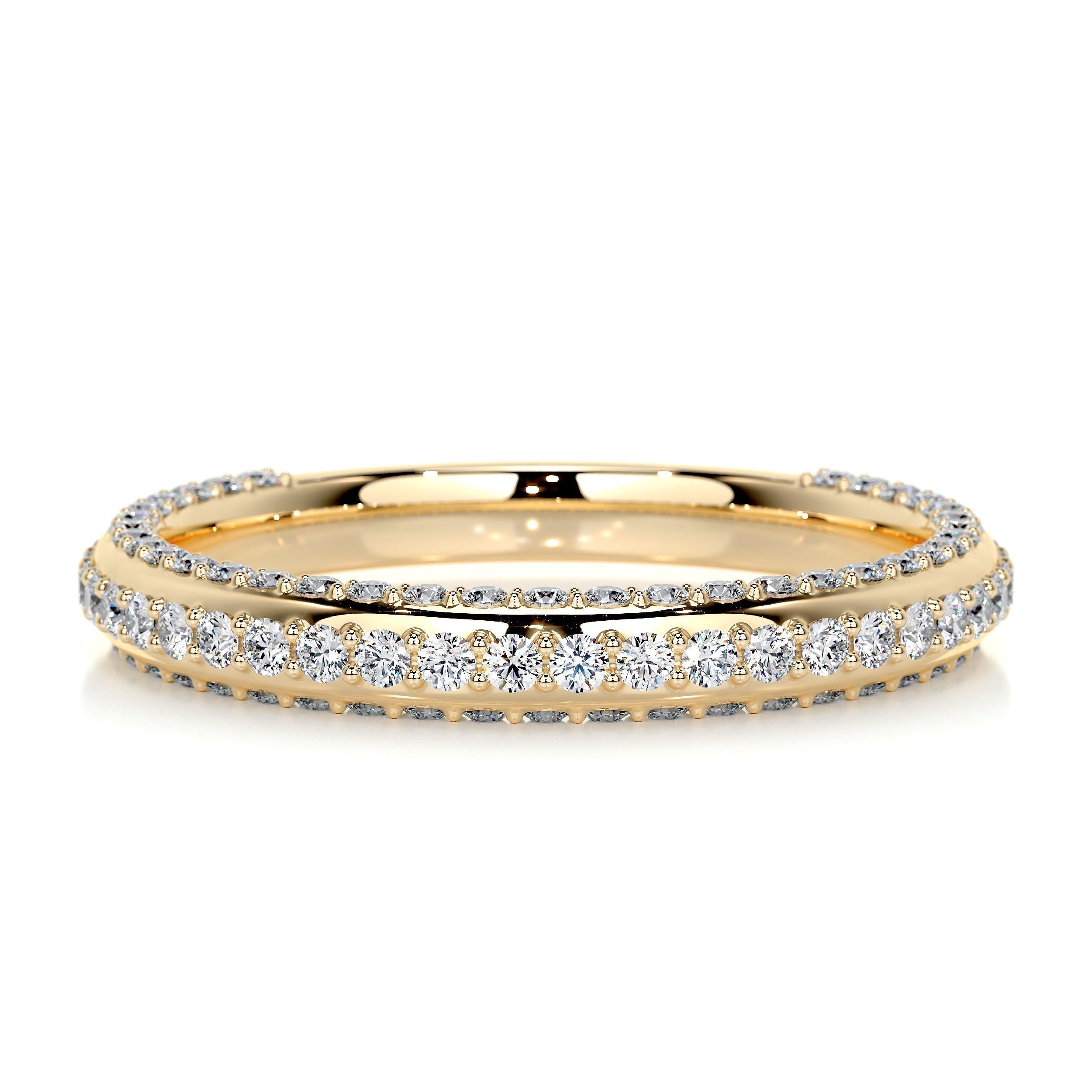 0.75 CT Round Triple Row Lab Grown Diamond Wedding Band