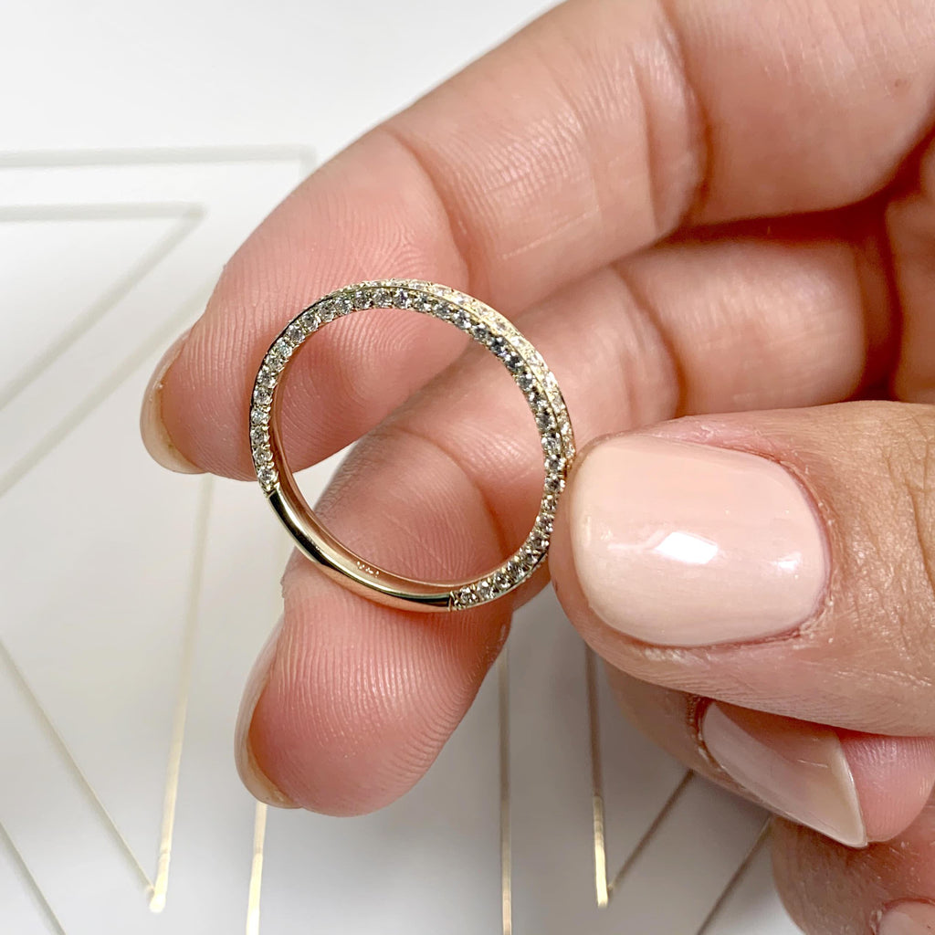 0.75 CT Round Triple Row Lab Grown Diamond Wedding Band