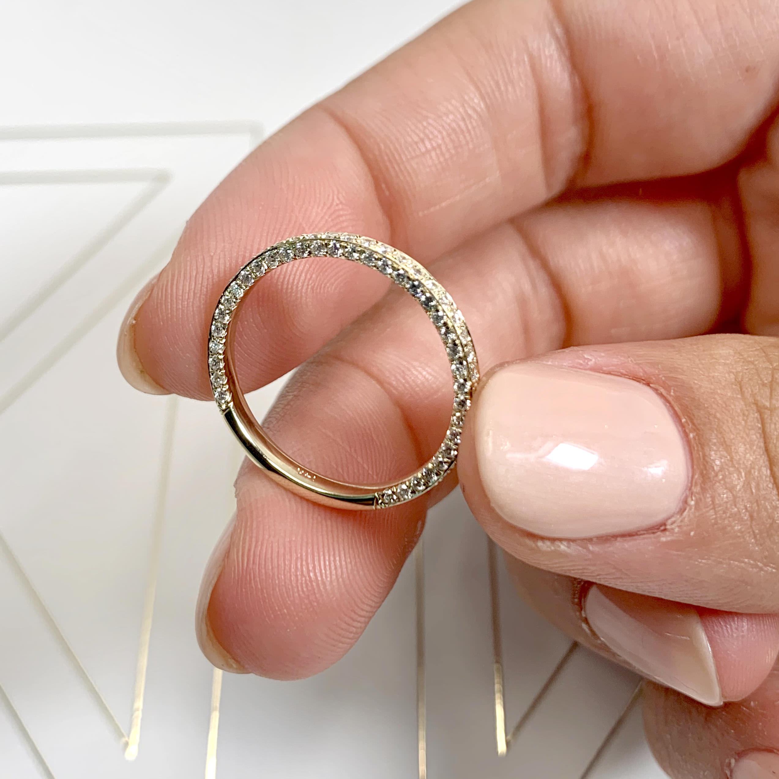 0.75 CT Round Triple Row Lab Grown Diamond Wedding Band
