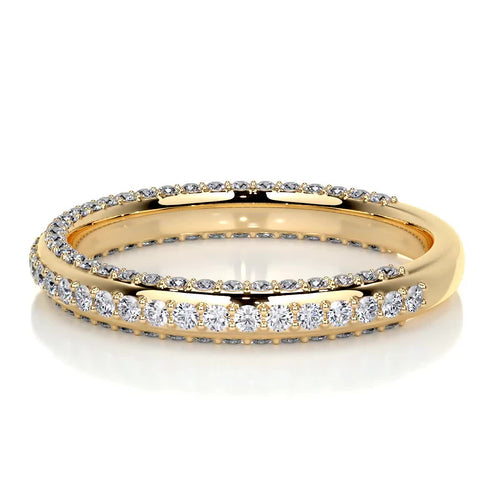 0.75 CT Round Triple Row Lab Grown Diamond Wedding Band