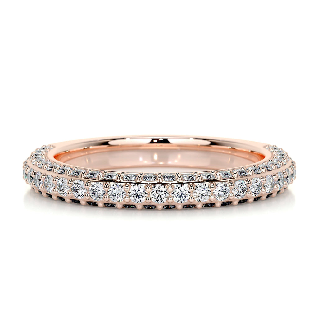 0.75 CT Round Half Eternity Lab Grown Diamond Wedding Band