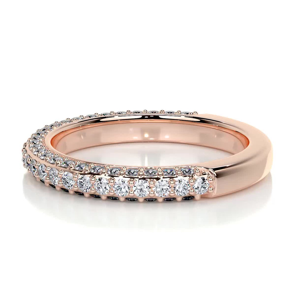 0.75 CT Round Half Eternity Lab Grown Diamond Wedding Band