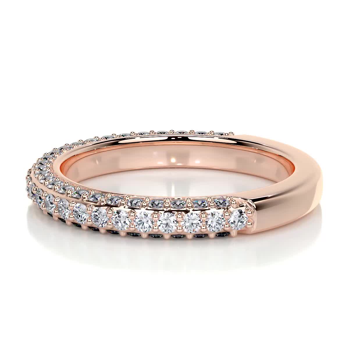 0.75 CT Round Half Eternity Lab Grown Diamond Wedding Band