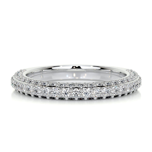 0.75 CT Round Half Eternity Lab Grown Diamond Wedding Band