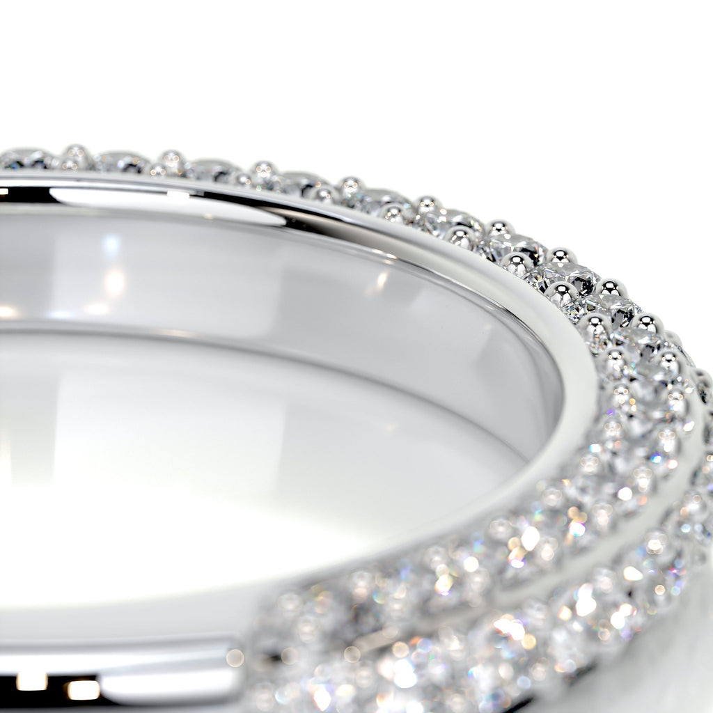 0.75 CT Round Half Eternity Lab Grown Diamond Wedding Band