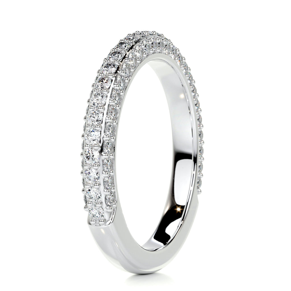 0.75 CT Round Half Eternity Lab Grown Diamond Wedding Band