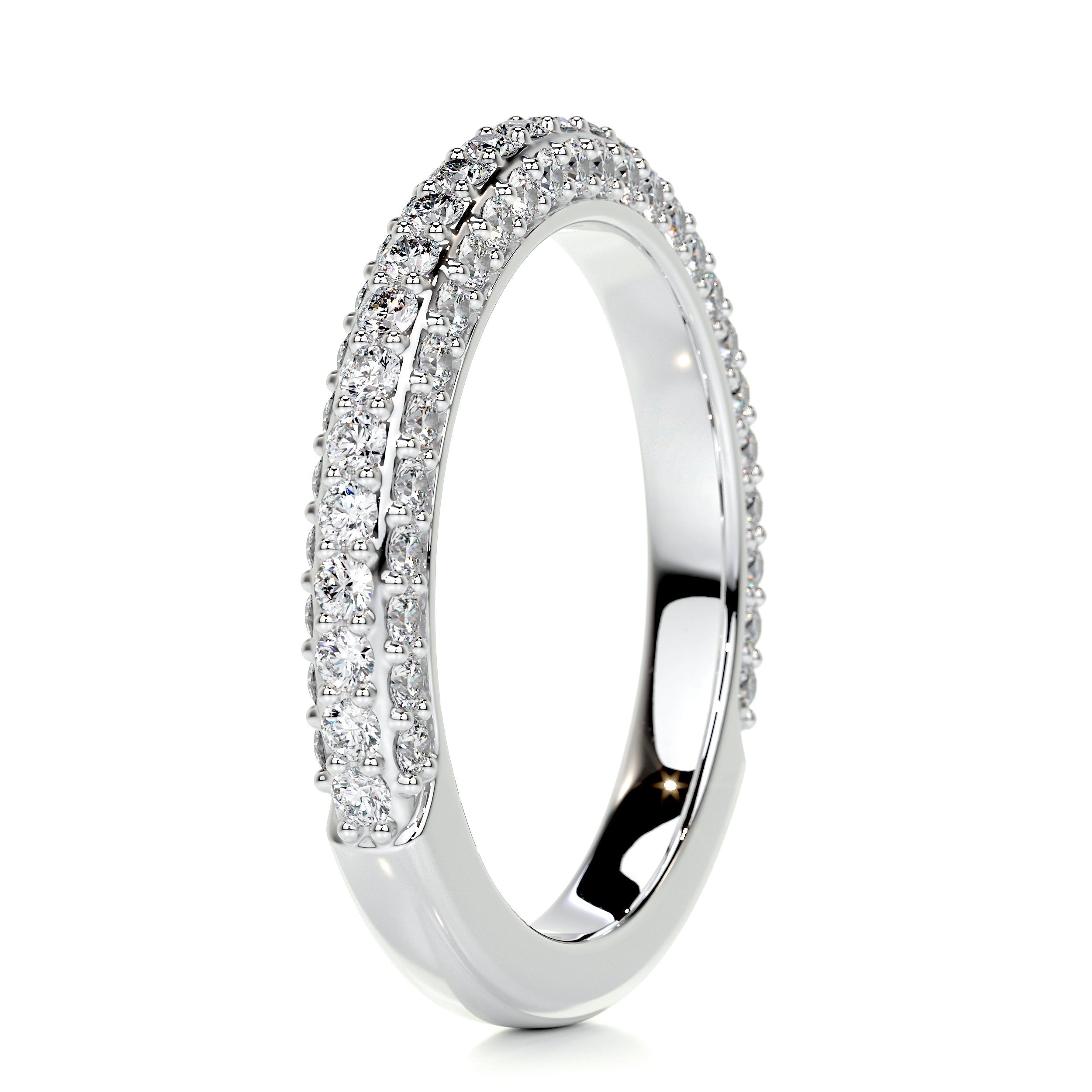 0.75 CT Round Half Eternity Lab Grown Diamond Wedding Band
