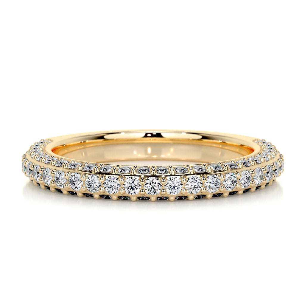 0.75 CT Round Half Eternity Lab Grown Diamond Wedding Band
