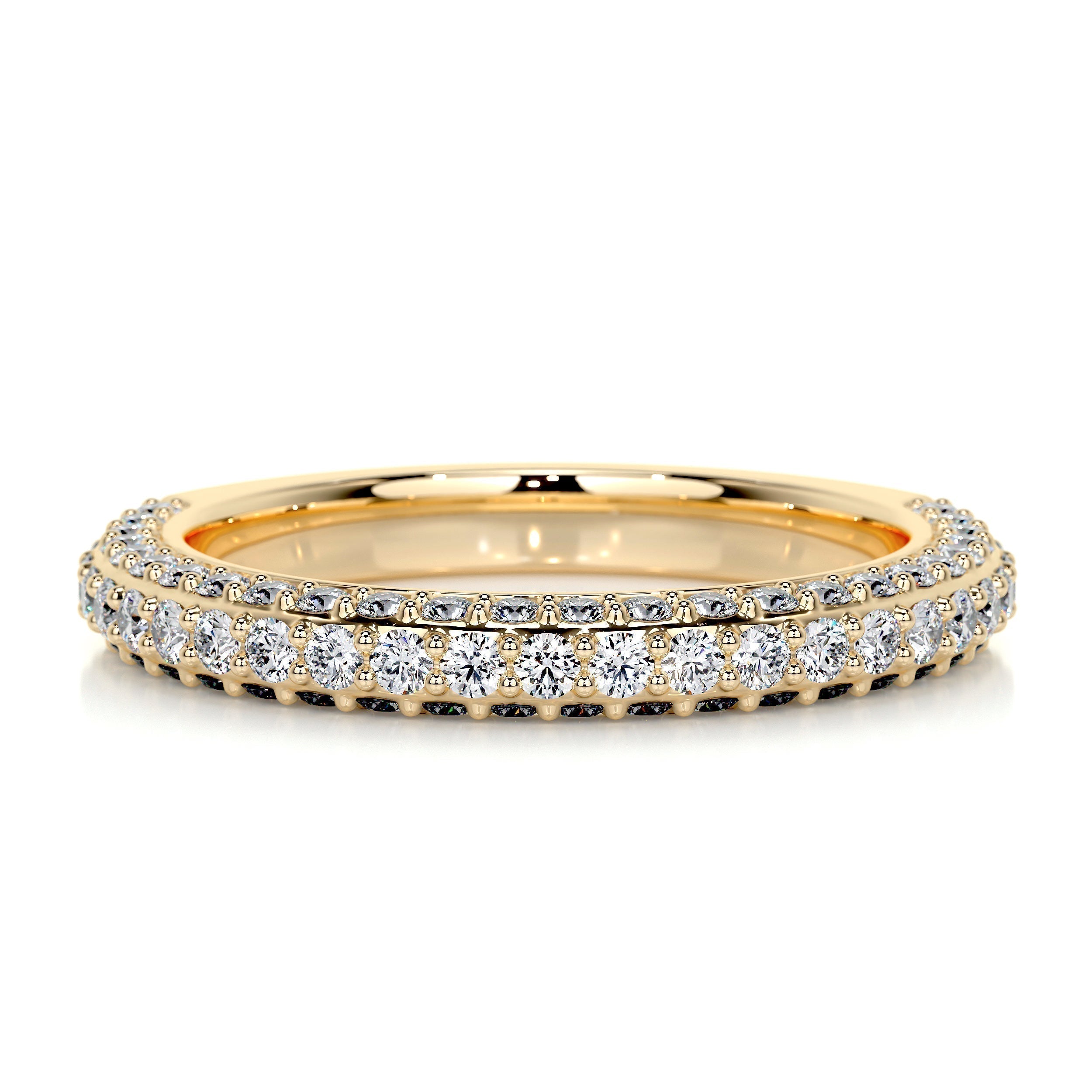 0.75 CT Round Half Eternity Lab Grown Diamond Wedding Band