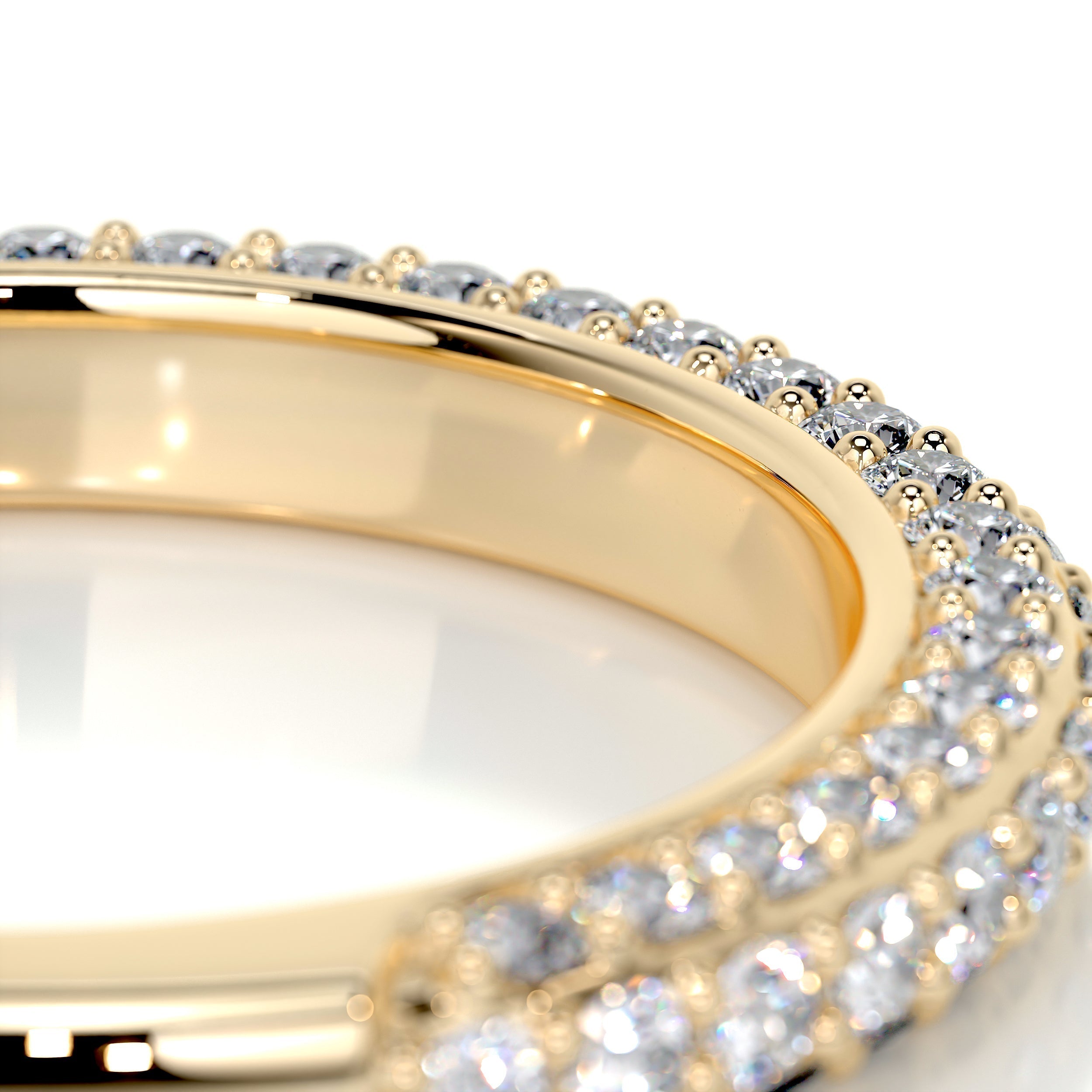 0.75 CT Round Half Eternity Lab Grown Diamond Wedding Band