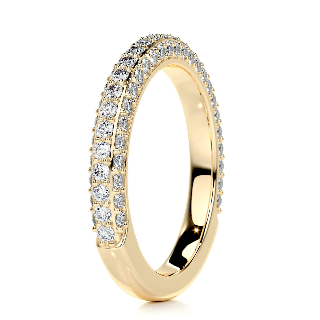 0.75 CT Round Half Eternity Lab Grown Diamond Wedding Band