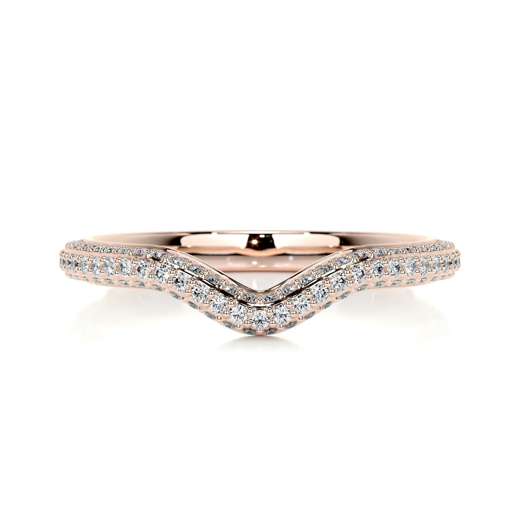 0.75 CT Round Curved Lab Grown Diamond Wedding Band