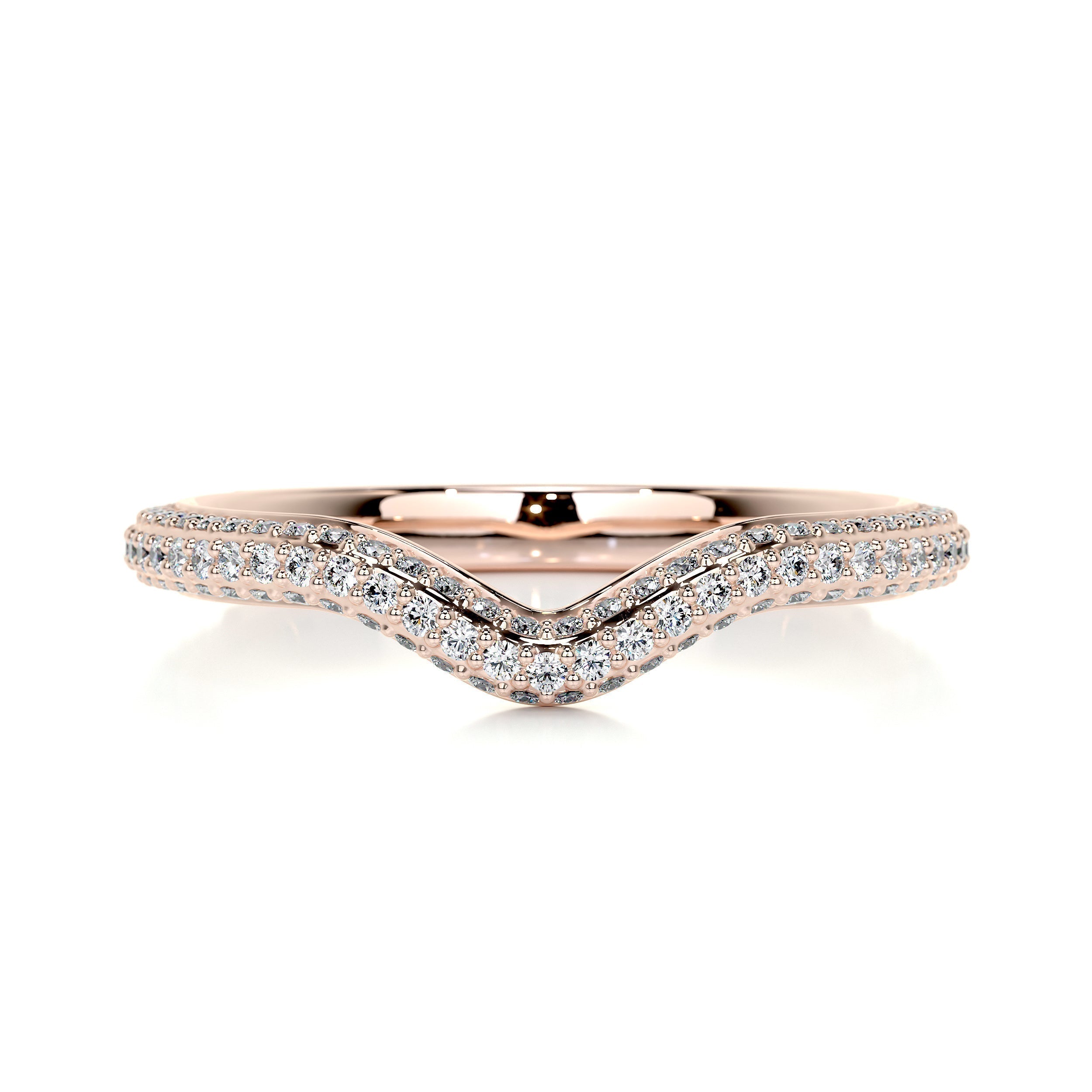 0.75 CT Round Curved Lab Grown Diamond Wedding Band