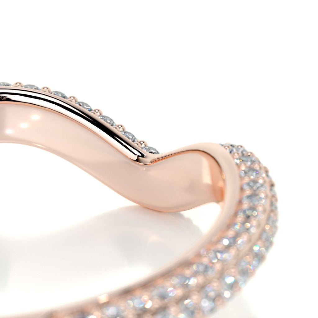 0.75 CT Round Curved Lab Grown Diamond Wedding Band
