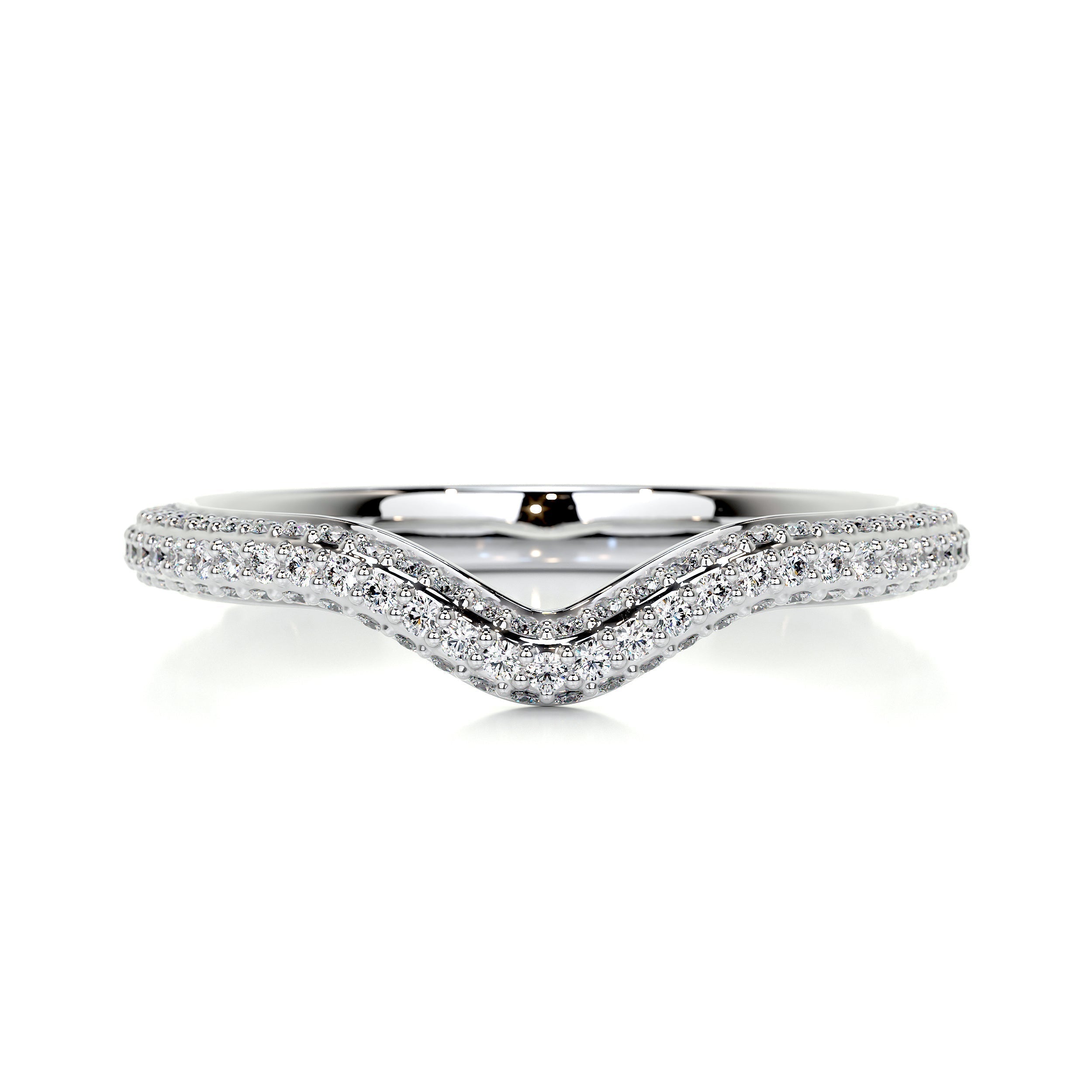0.75 CT Round Curved Lab Grown Diamond Wedding Band