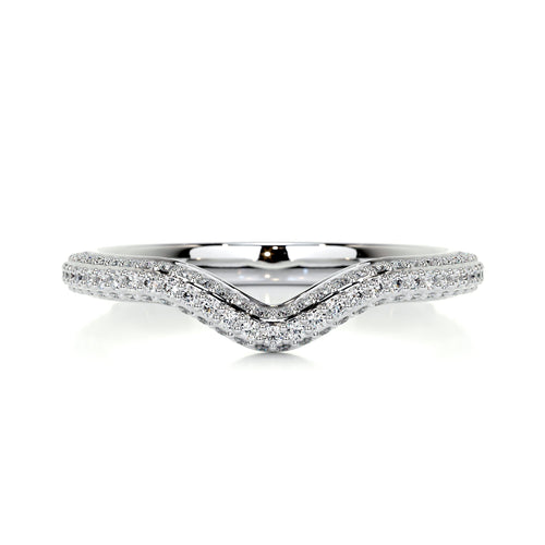 0.75 CT Round Curved Lab Grown Diamond Wedding Band