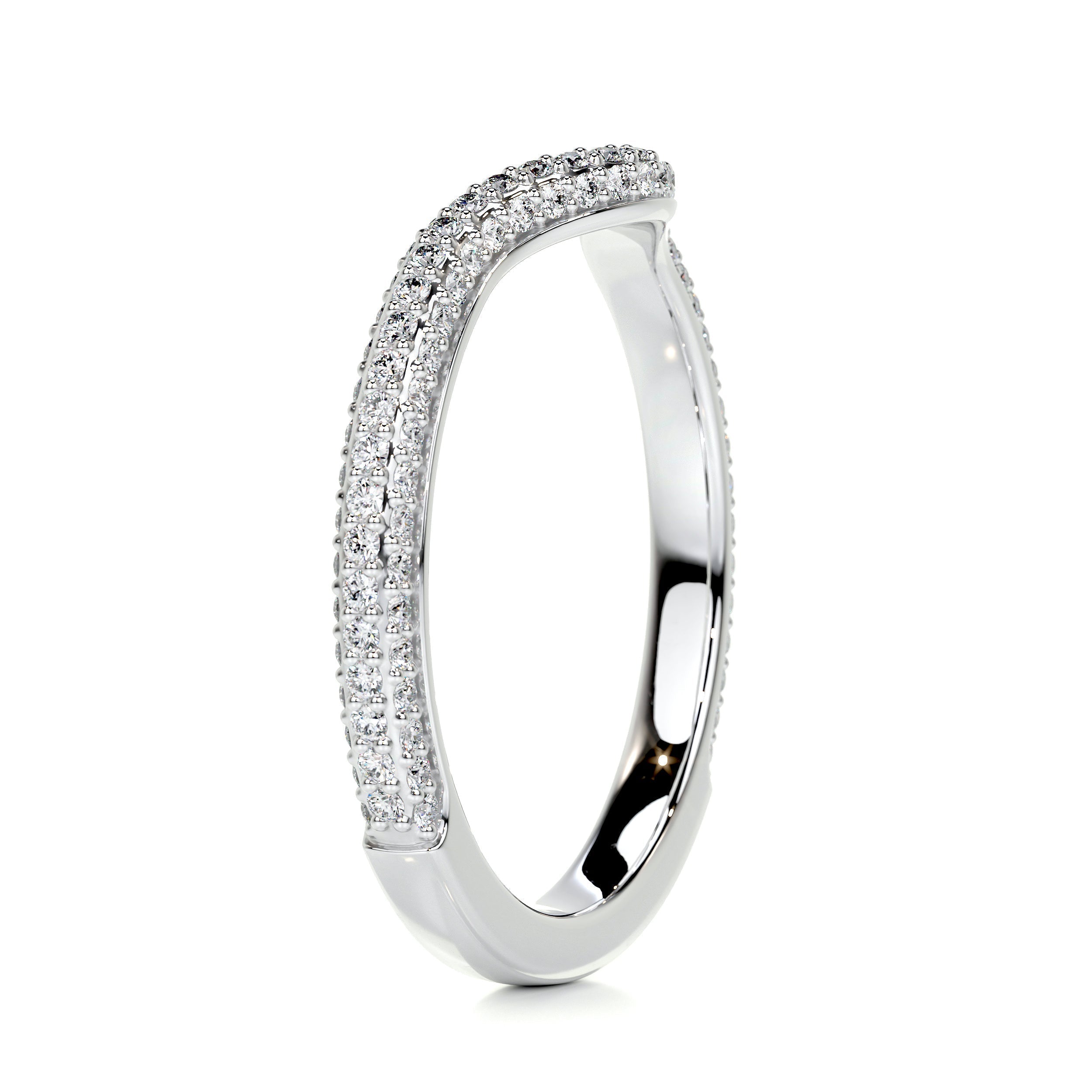 0.75 CT Round Curved Lab Grown Diamond Wedding Band