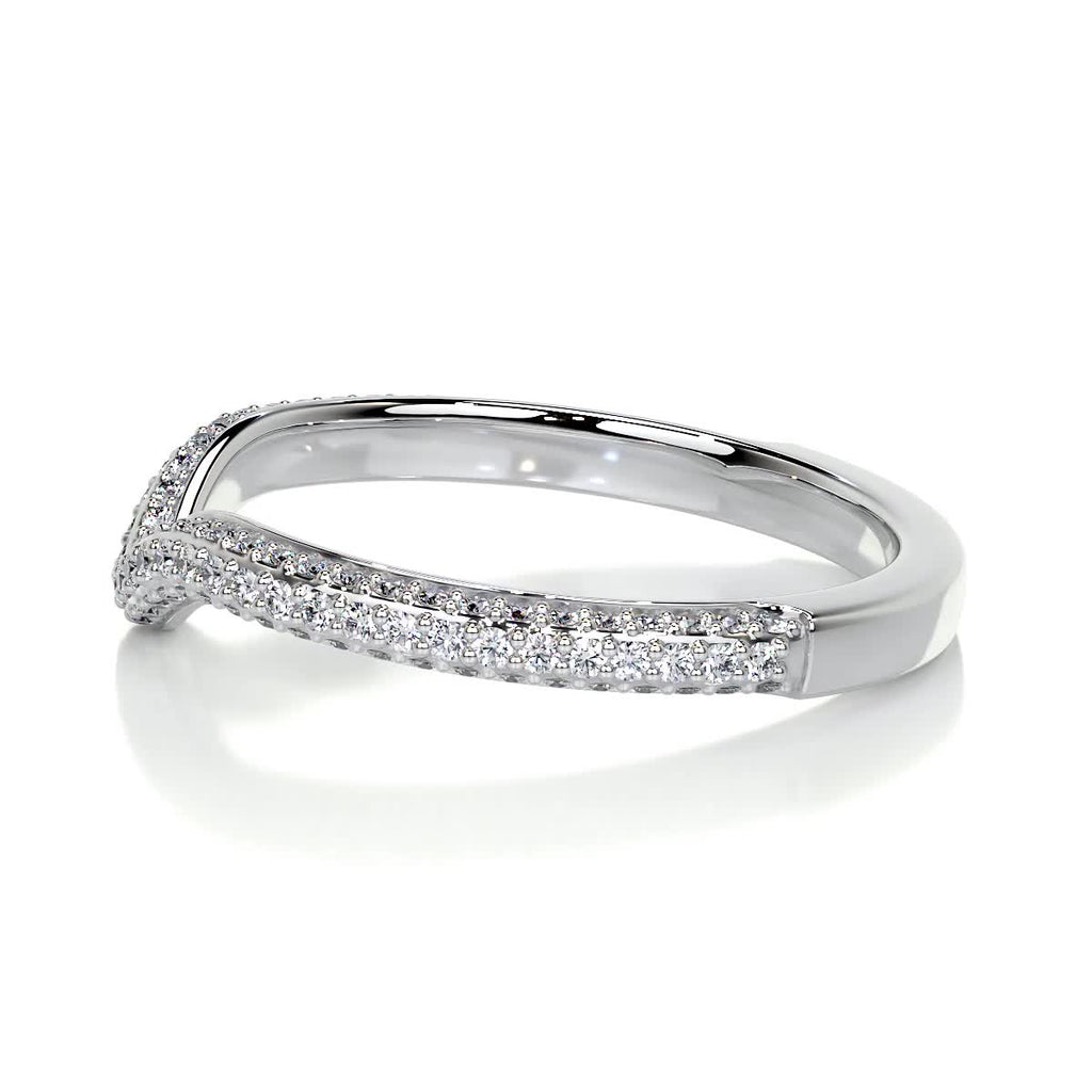 0.75 CT Round Curved Lab Grown Diamond Wedding Band