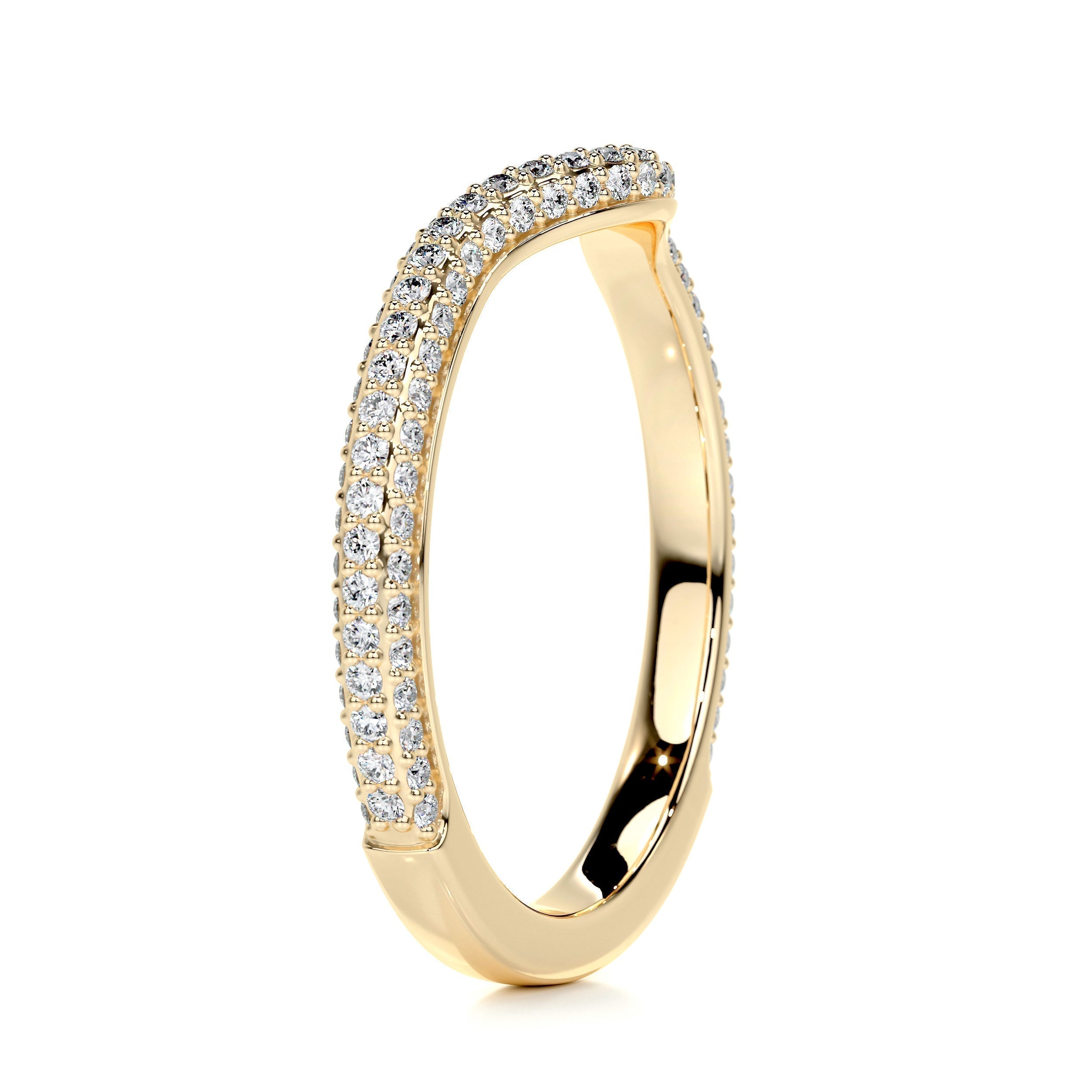 0.75 CT Round Curved Lab Grown Diamond Wedding Band