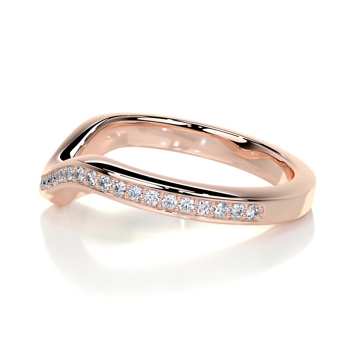 0.3 CT Round Curved Lab Grown Diamond Wedding Band