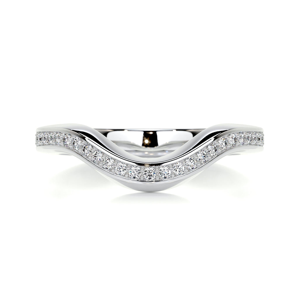 0.3 CT Round Curved Lab Grown Diamond Wedding Band